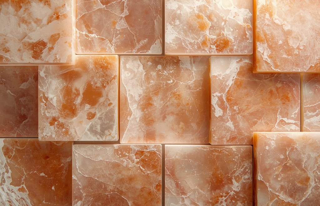 Himalayan pink salt brick tiles